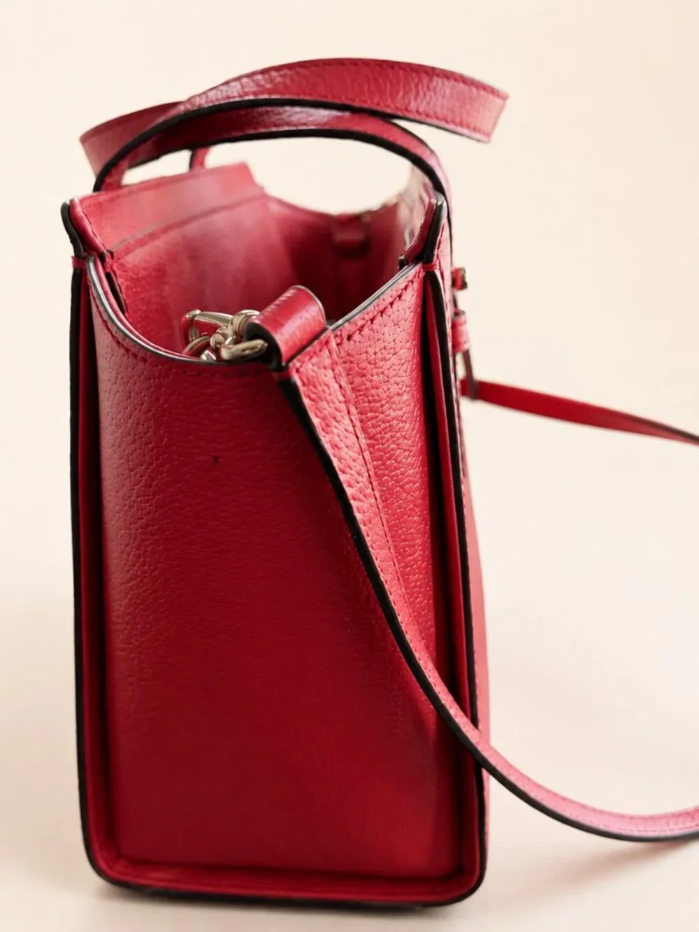 Kate Spade Mulberry Street Lise Red Leather Satchel Crossbody